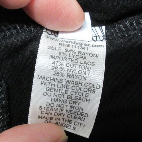 Wendy Glez black lace triangle chemise negligee - Picture 12 of 12